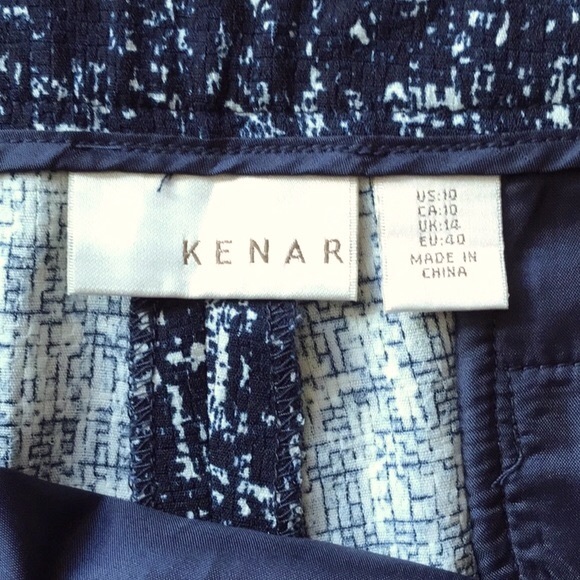 Kenar Navy Blue and White Print Shorts Size 10 - Picture 6 of 10